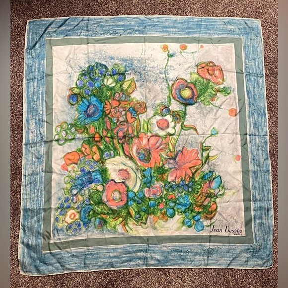 Vintage Jean Dessès Paris Silk Scarf - Picture 1 of 3
